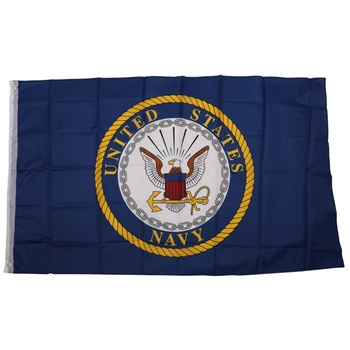  frete grátis aerxemrbrae bandeira Azul da Marinha dos EUA a Crista Selo Emblema da Bandeira venda quente 150X90CM Faixa de latão de metal furos