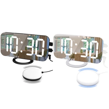  LED Relógios de Alarme B , DIODO emissor de Relógio Com Mostrador de Temperatura Repetir Dupla Saída USB , Brilho Ajustável