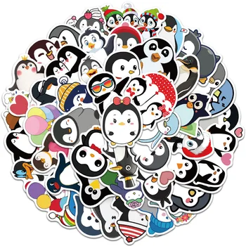  50 Pcs para Bonito dos desenhos animados Penguin Adesivos Graffiti Adesivo de Garrafa de Água, Frigorífico Adolescentes Dom Crianças de Vinil Impermeável Decalques