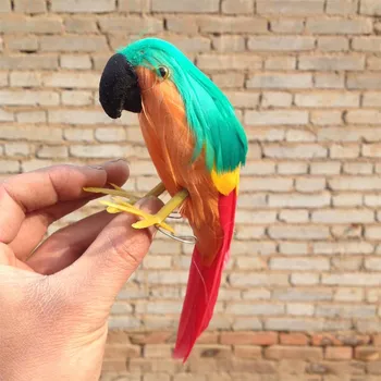  cerca de 16cm pequena simulação verde coroa papagaio de brinquedo espuma e peles coloridas parrot modelo de boneca de presente de 1938