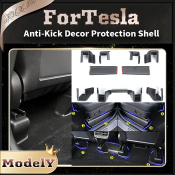  Durável Acessórios de decoração para o Tesla Model Y Traseira Corrediça de Trilhos Canto Protetor de Tampa Anti-Kick Decoração de Proteção Shell