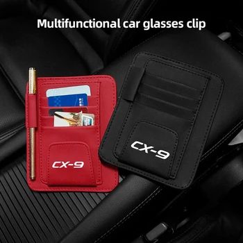  Carro multifuncional óculos clip Para Mazda CX-9 Cartão de Óculos de Caneta Titular de Armazenamento de Óculos de sol Titular carro de negócios fatura do cartão titular