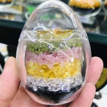  Um cristal natural de pedra brita que desejam garrafa de ovo de presente decorada com grossas mineral especificações