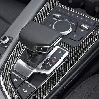  Auto Interior de Fibra de Carbono da Shift de Engrenagem Tampa do Painel de Guarnição de Carro Adesivos de Decoração de Decalque Para Audi A4 B9 RS4 S4 2017 2018 2019