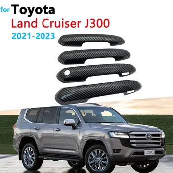  De Fibra de Carbono preto Capa maçaneta da Porta Para Toyota Land Cruiser 300 J300 Lexus LX J310 2021 2022 2023 Peças de Carro Acessórios Adesivo