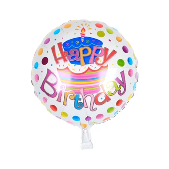  5pcs de 18 polegadas Feliz Aniversário Balões Cor Ponto de Alumínio do Filme Balões para Crianças, Festa de Aniversário, Decoração de Balões Atacado