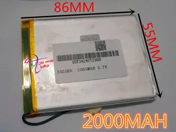  melhor bateria de marca Tamanho 305586 3,7 V 2000mAh Bateria de polímero de Lítio com Placa de Protecção Para PDA, Tablet PCs Produtos Digitais Fr
