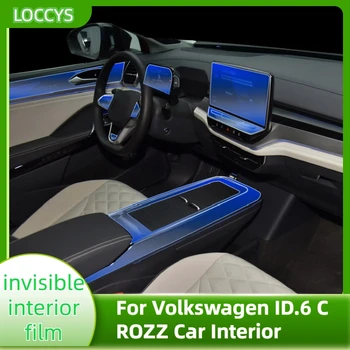 A Volkswagen ID.6 CROZZ Interior do Carro do Centro da Consola de TPU Transparente Película Protetora Anti-risco Reparação Filme Acessórios para Montar