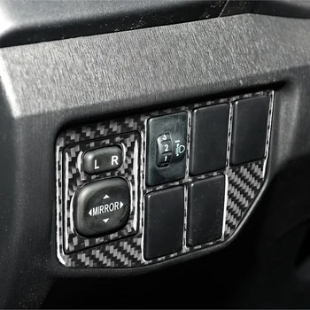  Para A Toyota Prius 2009-2015 De Fibra De Carbono, Espelho Retrovisor De Controle Interruptor Do Farol Da Guarnição De Interiores Adesivo Acessórios Kits De Peças