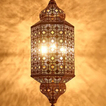  restaurar antigas formas de lâmpadas e lanternas restaurante Árabe hotel retro arte do salão de exposição de corredor droplight