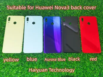  10pcs para Huawei Nova 3 tampa da bateria, tampa traseira de vidro, porta de vidro do painel de caso para Huawei Nova 3 tampa da bateria