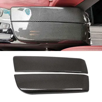  Para o BMW Série 5 G30 G38 2018 2019 Interior Auto Car Styling Arrumação Arrumação de Braço de Caixa de Fibra de Carbono Textura Proteger Cobre