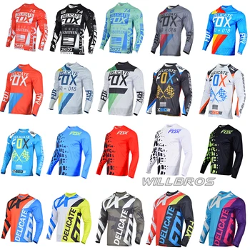  Delicado Fox SE Motocross Jersey MX T-shirt dos Homens de Moto Ciclismo Off-road, Mountain Bike Longo De 180 Lovl Mangas de Downhill, BMX ATV