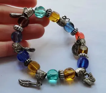  12 pcs mais nova pulseira da moda colorida contas de vidro jóias
