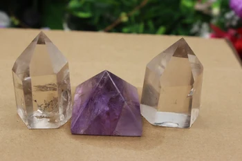  175 gramas de cristal branco cristal de quartzo hastes + cura zijin pirâmide