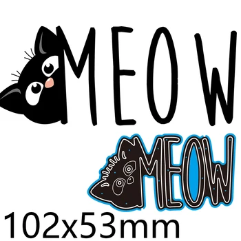  Corte Morre e Gato Meow Novo para a Decoração, Scrapbooking Estêncil de Papel Craft Álbum de Modelo 102*53mm