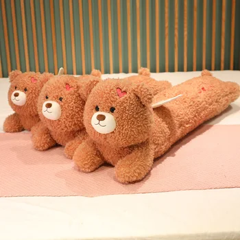  80/100/120cm Kawaii Anjo Urso Longo Almofadas de Algodão Urso de Dormir, Travesseiros de Presentes de Natal de Presentes de Aniversário de Meninas Presentes de Decoração de Quarto