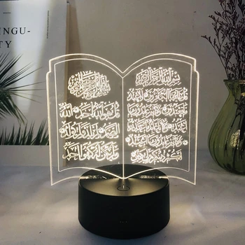  Creative 3D EID Mubarak Noite do DIODO emissor de Luz Ramadã Lâmpada de Tabela Partido Muçulmano de Decoração, Presentes de Natal