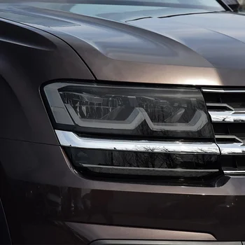  O Farol do carro do Filme Protetor de Farol Preta Transparente TPU Adesivo Para Volkswagen VW Atlas Teramont 2017 2018 2019 Acessórios