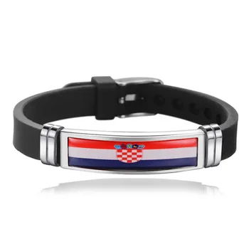  A Croácia Braceletes, Pulseira De Moda De Silicone Ajustável De Titânio De Aço Croácia País, Bandeira Do Esporte Pulseiras Jóias Mulheres Homens
