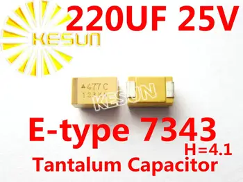 227E 220UF 25V E tipo de 7343H 2917 Capacitor de Tântalo de SMD Conector de TAJE227K025RNJ x100PCS Frete Grátis