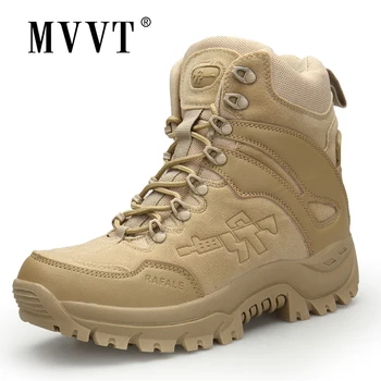  Clássico Exterior De Couro Homens Botas Táticas Acampamento Desert Boot Militar Sapatos Respirável De Neve Ankle Boots Botas Tacticos Zapatos