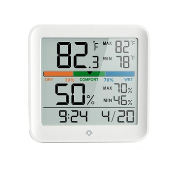 De Temperatura E Umidade Sensor Do Relógio De Luz De Fundo Monitor Digital De Temperatura Casa Vida Sensor De Alta Precisão Para O Lar