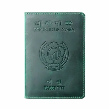  2021 Couro Genuíno Capa de Passaporte para a Coreia