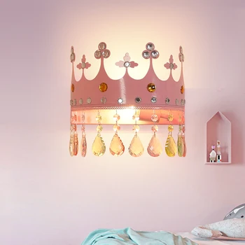  lâmpada de parede do Quarto Princesa cabeceira da lâmpada de Cristal LED protecção dos olhos a luz suave da noite de pequeno porte lâmpada de decoração de luxo quarto lâmpada