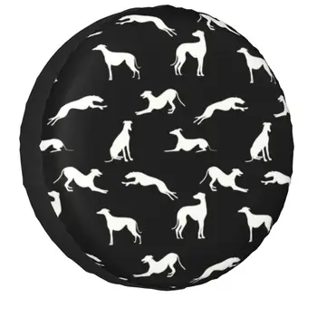  Greyt Greyhound Silhuetas Tampa do Pneu Sobressalente Saco do Malote para Suzuki Mitsubish Whippet Sighthound Cão Impermeável calotas de Carro
