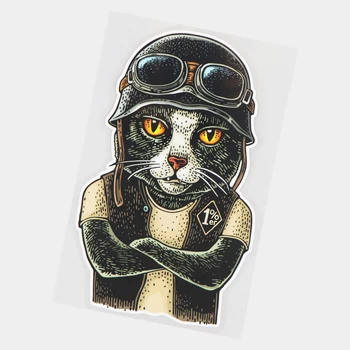  JuYouHui Acessórios Do Exterior Do Decalque Cool Cat Em Esportes Capacete, Óculos Engraçados Dos Desenhos Animados Carro Adesivos De Decoração Adesivos