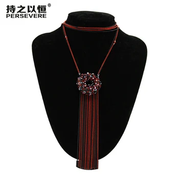  Frisados de cristal colares e pingentes feitos à mão camisola de cadeias Longas de borla colar Para Mulheres bijuterias Novas chegadas 2020