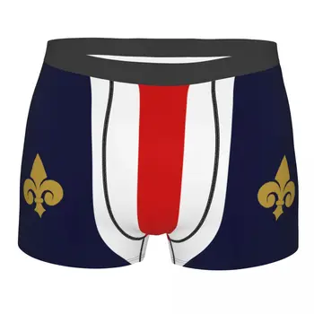  Homens Fleur-de-lis França Bandeira francesa Cueca Fleur De Lis, Lírio Humor Boxer Shorts, Cuecas Masculinas Respirável Cuecas