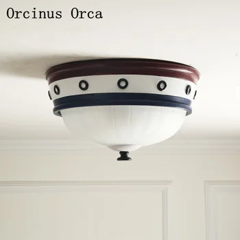  Mediterrâneo iate lâmpada do teto do quarto meninos crianças da sala lâmpada moderna simples de cor do LED circular lâmpada do teto
