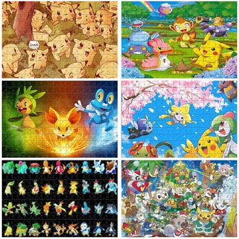  Pikachu Coleção Entusiastas do Quebra-cabeça 300/500/1000 PCS Para Adultos, Crianças Quebra-cabeça de Papel Educativos Brinquedos de DIY Hobbies Presente