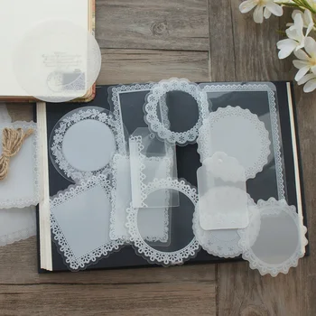  15 Pcs DIY Laço Branco em PVC, Fundo de Artesanato de Papel de Scrapbooking Presente Criativo Uso