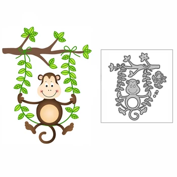  Novo Macaco em um Balanço 2021 de Corte de Metal Morre para DIY Scrapbooking e Cartão de Tomada de Relevo Decorativo de Artesanato Nenhum Selos