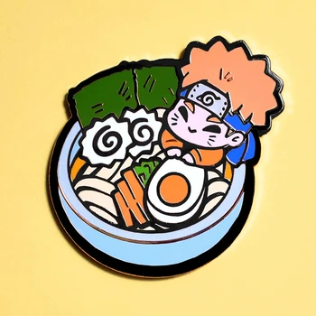 Bonito Engraçado Narutoss Ramen Esmalte Duro Pin De Desenhos Animados Os Fãs De Anime Medalha Broche Deliciosa Gourmet Pinos De Jóias