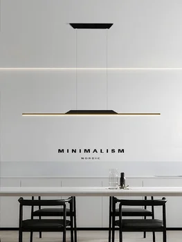  Sala de jantar lustre simples e moderno, de linhas minimalistas Nórdicos mesa de Jantar a luz criativa balcão de bar longa tira de lâmpadas designer