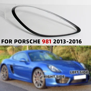  Farol Tampa da Lente Para o Porsche Cayman 981 2013 2014 2015 2016 Farol de vidro Shell Abajur Transparente, Tampa da Lente