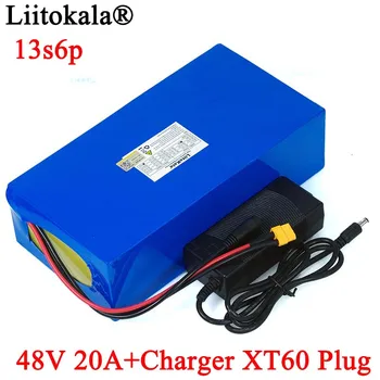  LiitoKala 48V 20ah 13s6p de Lítio, Bateria de 48V 20AH 2000W bicicleta elétrica da bateria, Construído em 50A BMS XT60 plug+54.6 V Carregador
