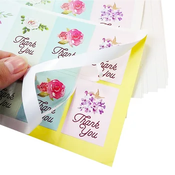  800 Pcs/muito Obrigado Etiquetas autoadesivas para Doces em Papel de Etiquetas de Flor de Design de Rótulo Adesivo Para DIY Feitas à Mão Dom Bolo