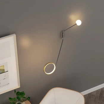  Moderno nórdicos conduziu a lâmpada de parede telescópico ajustável canto lâmpada de parede da sala de estar criativas de leitura quarto de cabeceira longo braço da lâmpada
