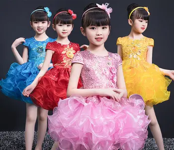 4 cores Meninas de Lantejoulas Ballet vestido de Roupa de Crianças de Festa Salão de Estágio dançando Vestido de Desempenho dos Filhos de Jazz tutu vestido