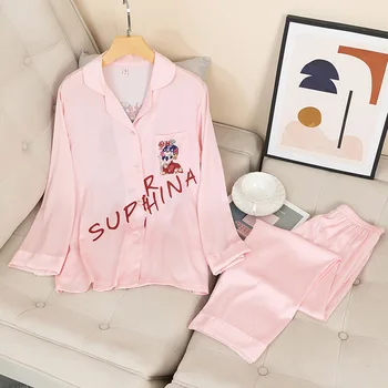  Cor-de-rosa as Mulheres Sexy de Pijama Conjunto de 2PCS de Dormir Bolso de Impressão Facebook Rayon Sono Terno Casual Pijamas Camisola de Verão Pijamas
