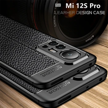  Para Cobrir Xiaomi Mi 12S Pro Caso De Mi 12S Pro nomes de capas à prova de Choque Traseiro pára-choques de Telefone de TPU de Couro Macio Para Fundas Mi 12S Pro Tampa